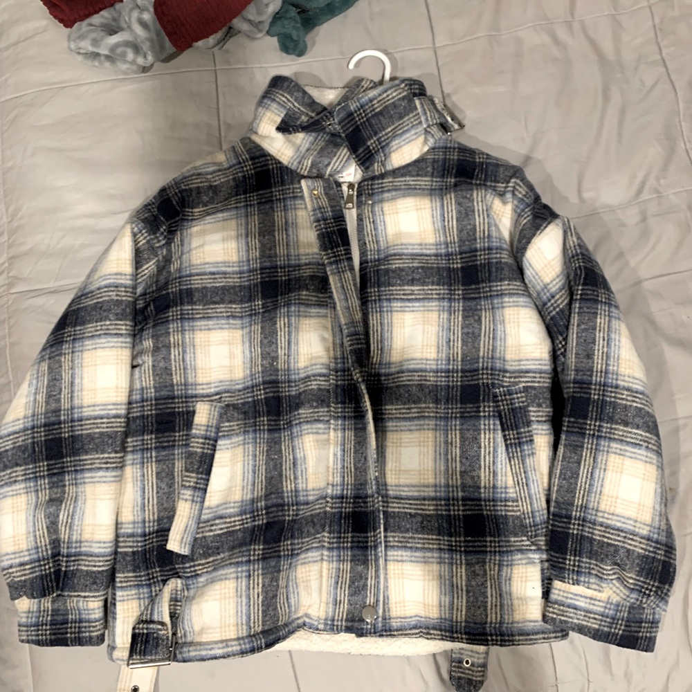 Blue plaid shacket